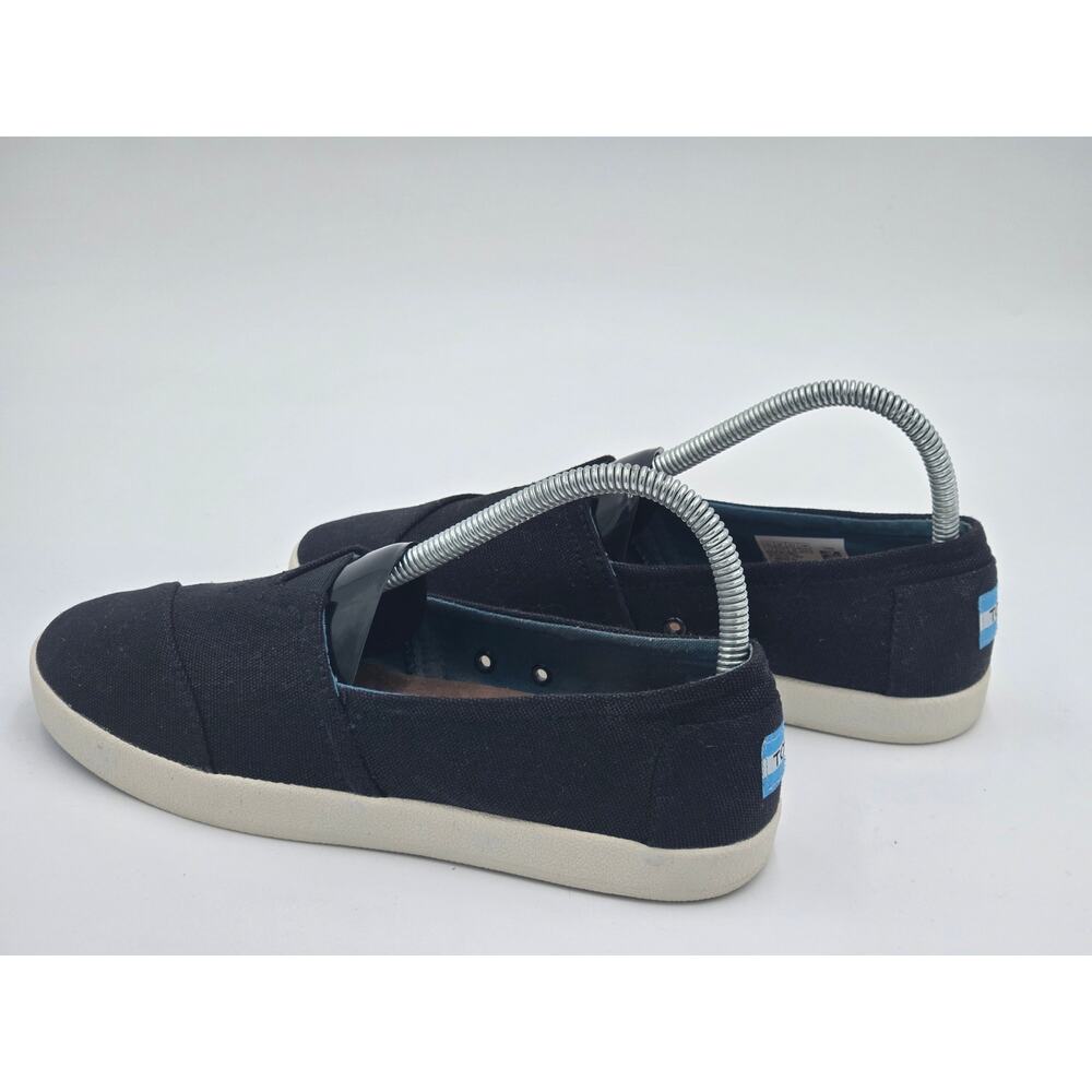 Toms Classics Shoes Woven Burlap Wrap Style Black Slip On Flats Comfort Size 7